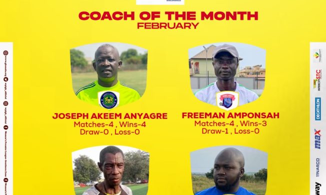 Akeem Anyagare, Freeman Amponsah, Antwi Darkwah, Basirudeen make NASCO Coach of the month shortlist