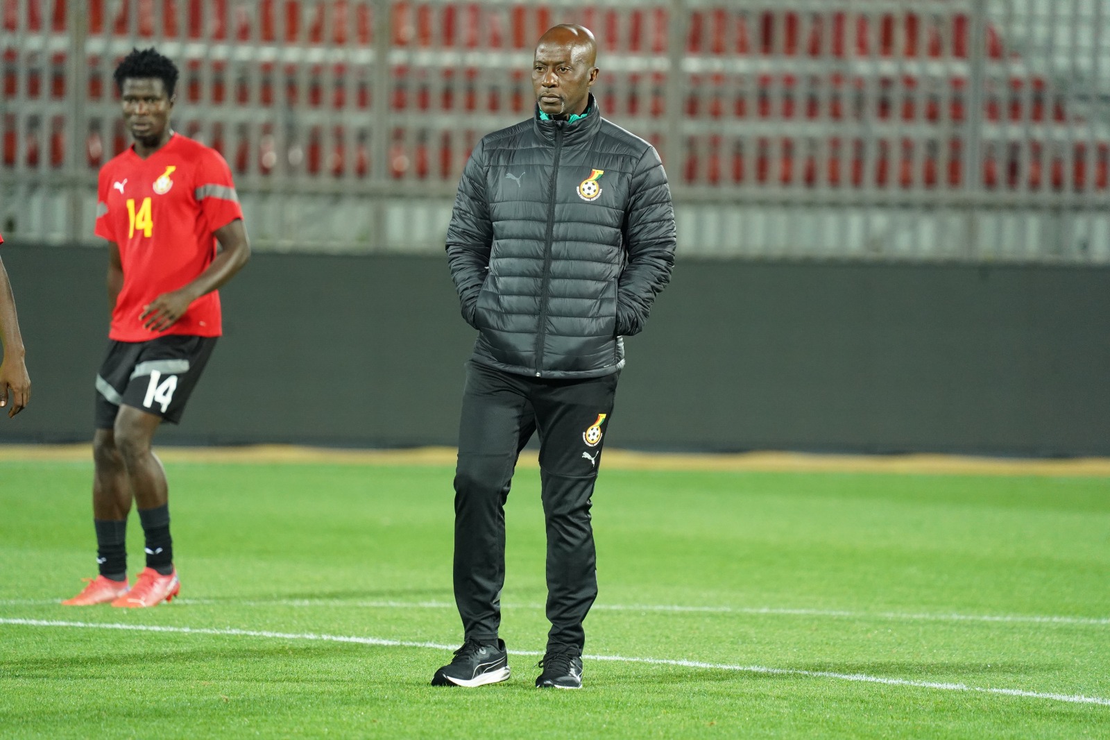 Coach Ibrahim Tanko & Barnieh available for interviews before Black Meteors official training session