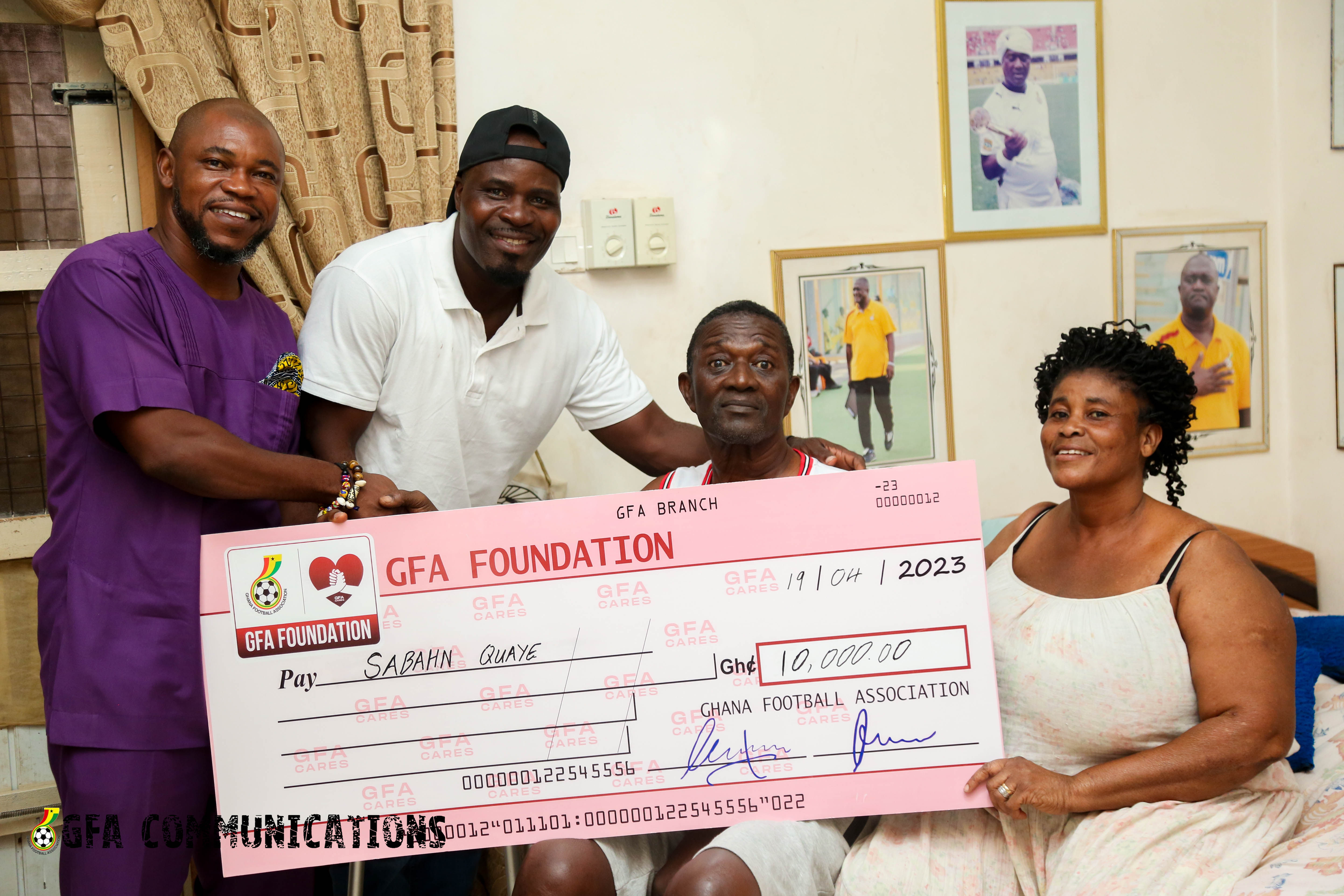 GFA Foundation extends goodwill to two former footballers Thomas and Sabahn Quaye