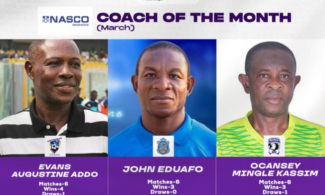 NASCO Coach of the Month nominees for March revealed
