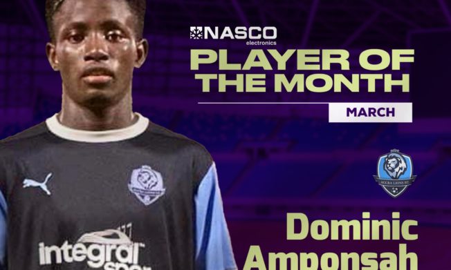 Dominic Amponsah picks up NASCO player of the month award