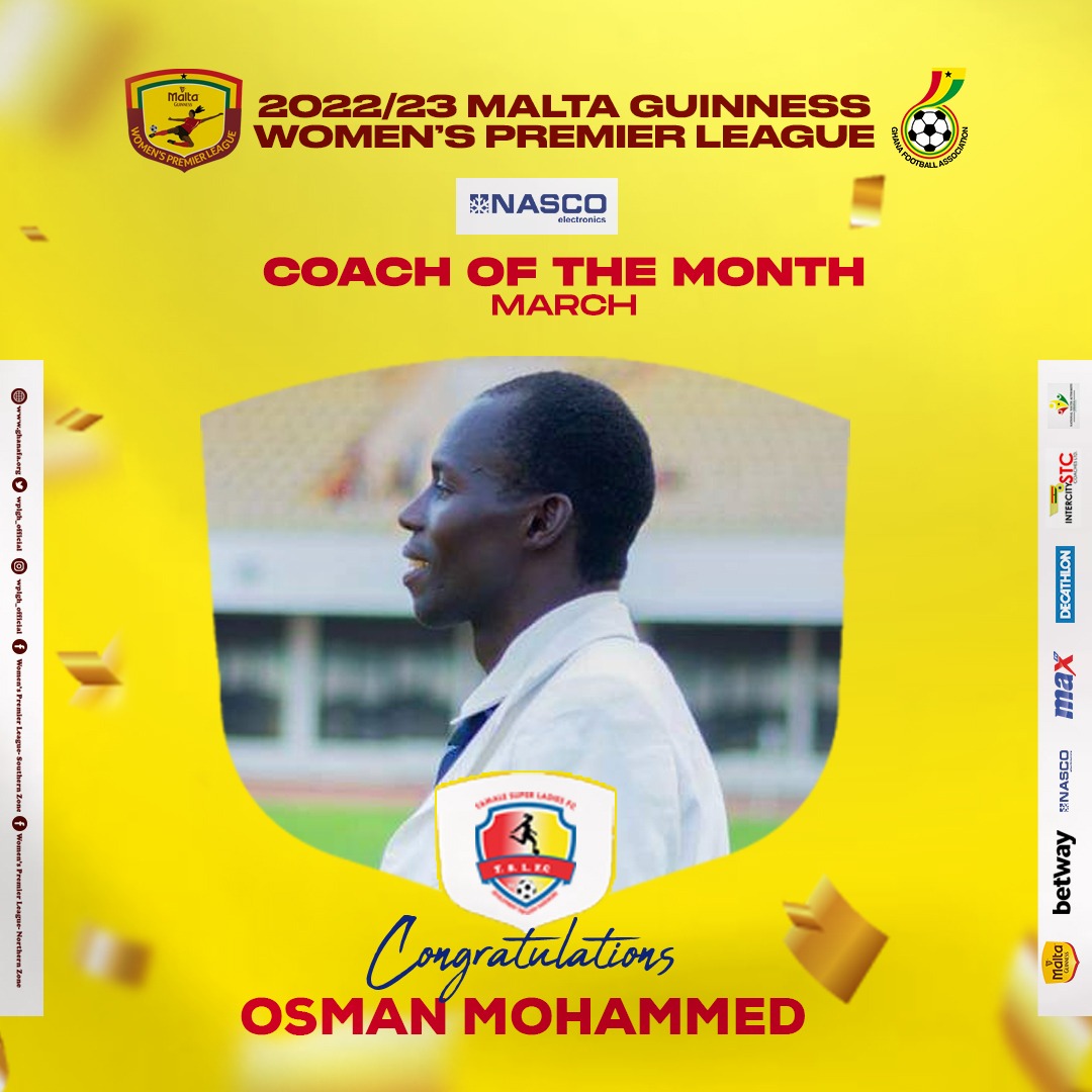 Osman Mohammed wins NASCO Coach of the Month for March