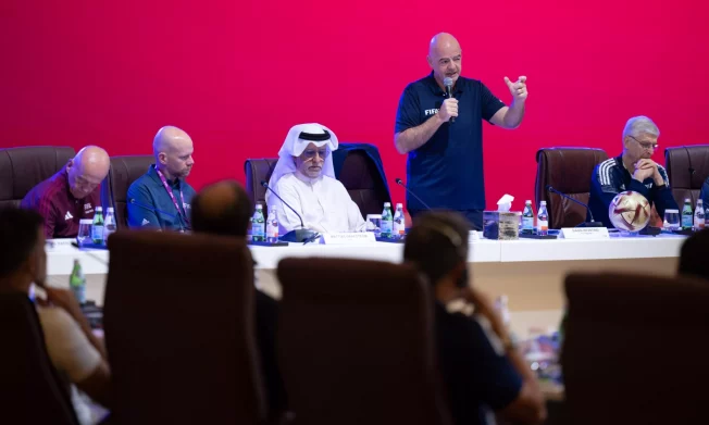 Chris Hughton attends post-FIFA World Cup coaches forum in Doha
