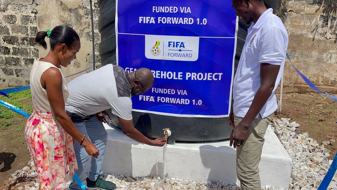 Borehole facility at Ho stadium fully commissioned by President Simeon-Okraku