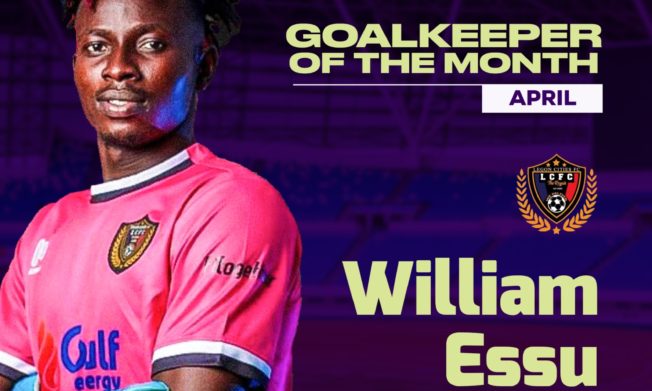 William Essu wins Goalkeeper of Month for April