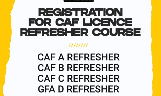 Registration opens for GFA/CAF Refresher courses
