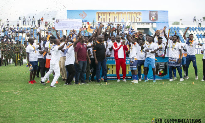 President Simeon-Okraku congratulates Nations FC on Premier League promotion