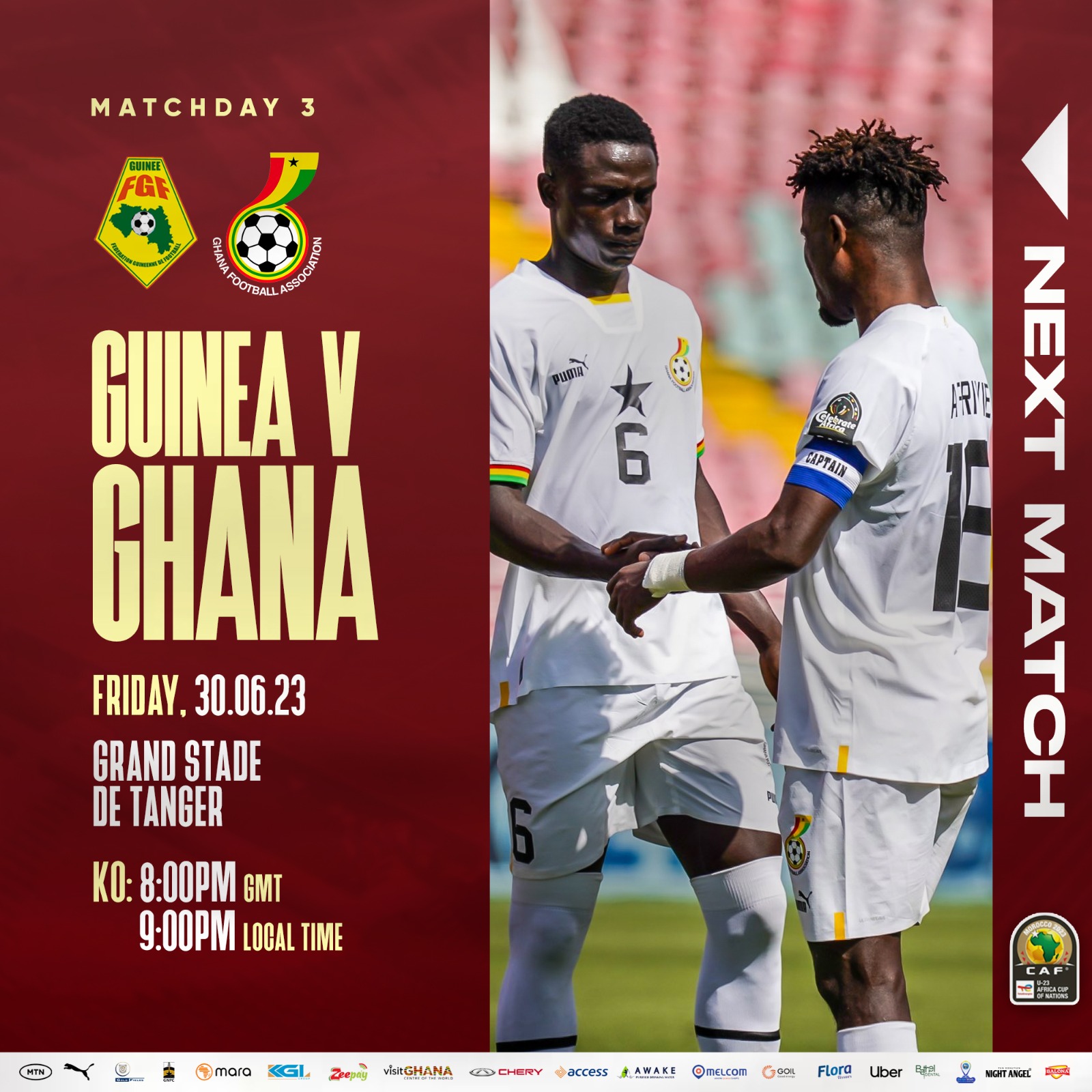 CAF announce Match Officials for Guinea vs Ghana clash