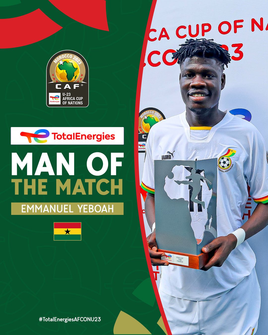 Emmanuel Yeboah scoops Man of the Match award in win over Congo