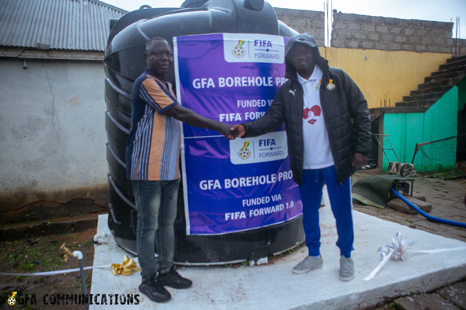 President Simeon-Okraku commissions borehole project at Ajumako Assasan Park