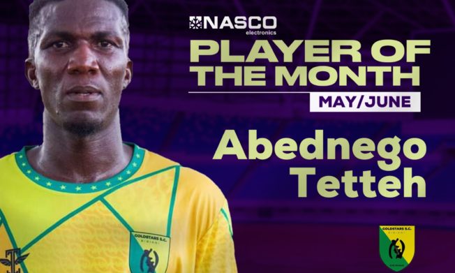 Abednego Tetteh named NASCO player of the Month for May/June