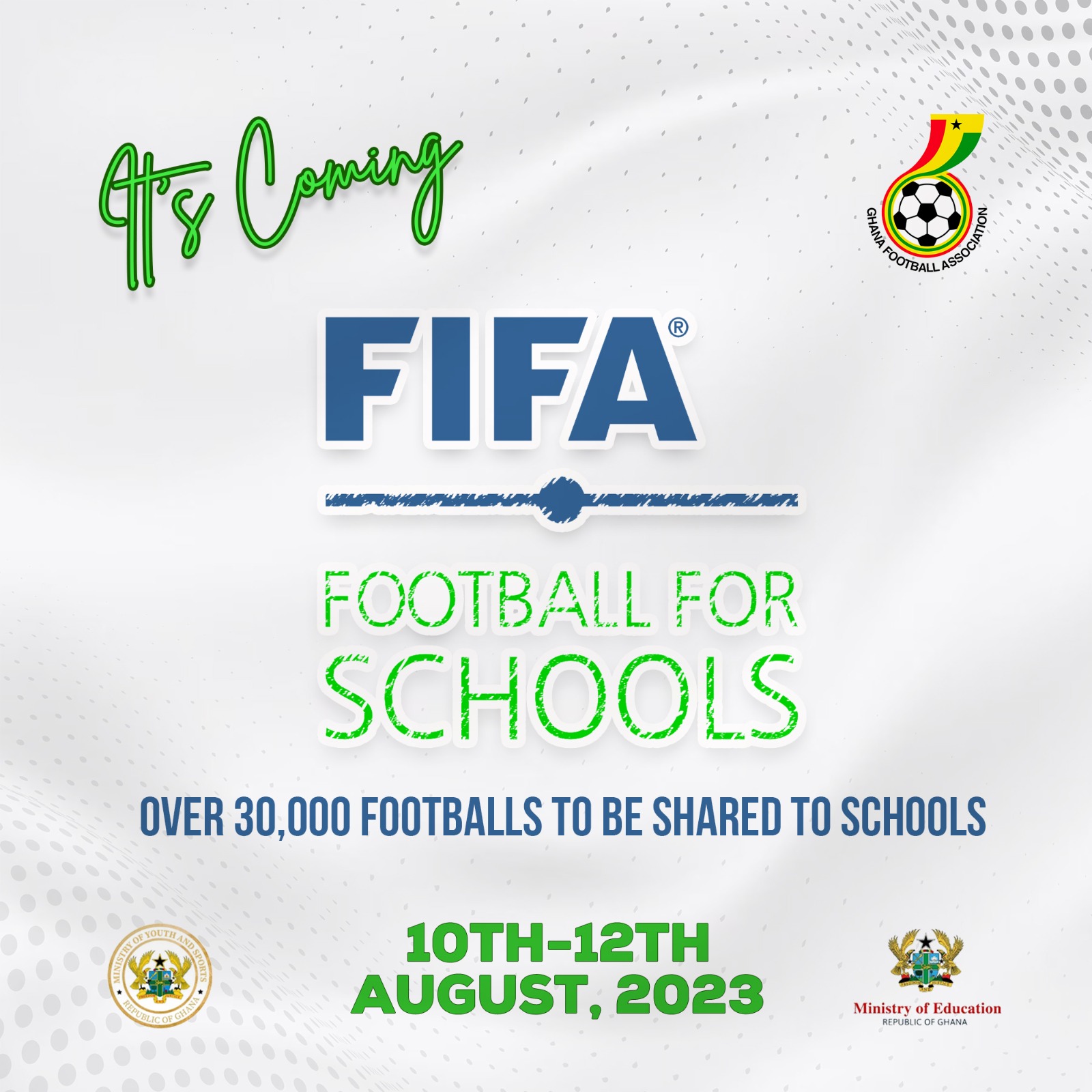 FIFA  Football for Schools project to be launched on August 12