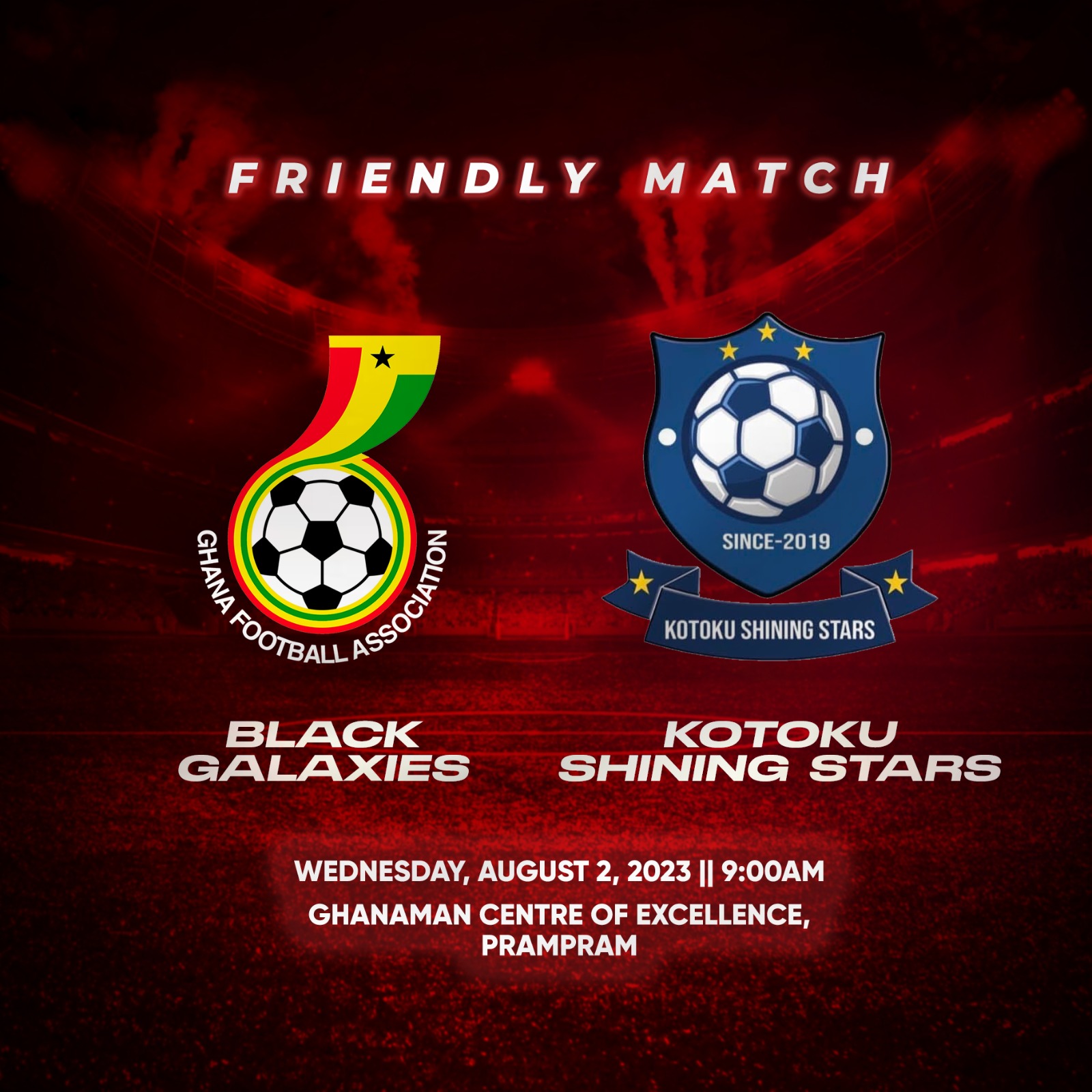 Black Galaxies take on Kotoku Shining Stars in friendly