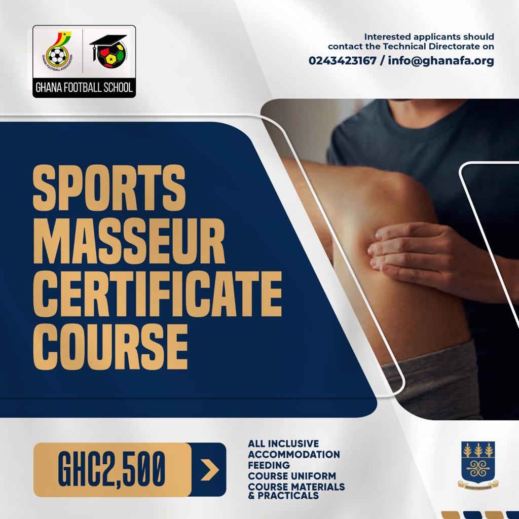 Ghana Football school set to organise sports masseurs training for elite clubs