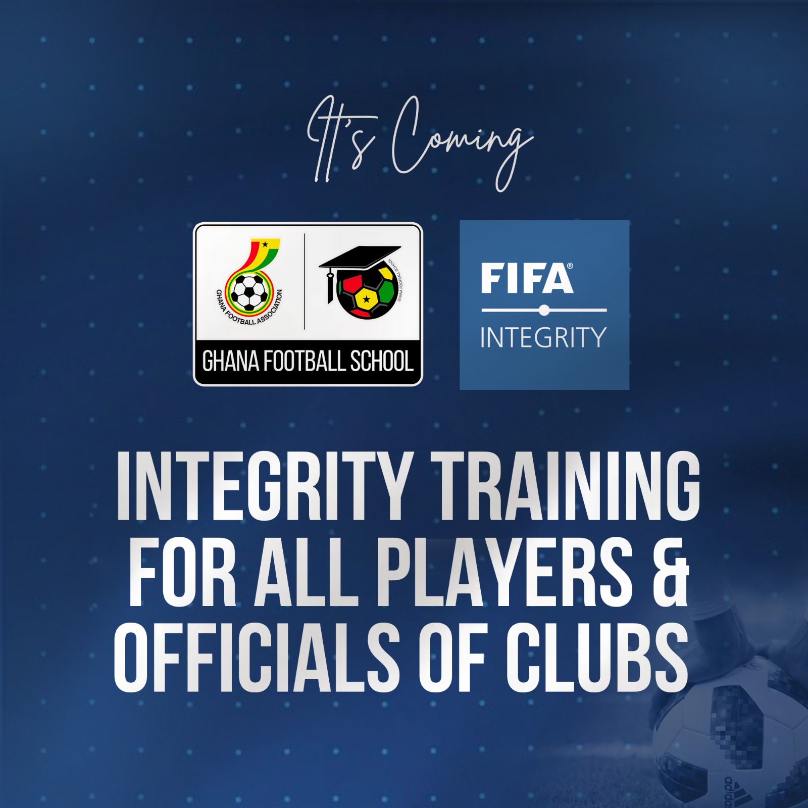 Integrity training for players and officials of elite clubs begin on Monday