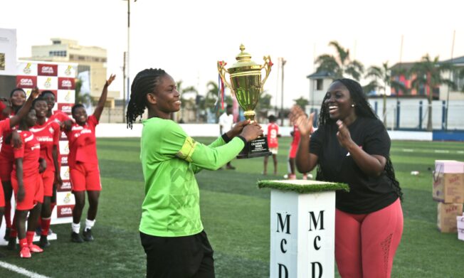 Valued Girls win Goals for Flow tournament trophy