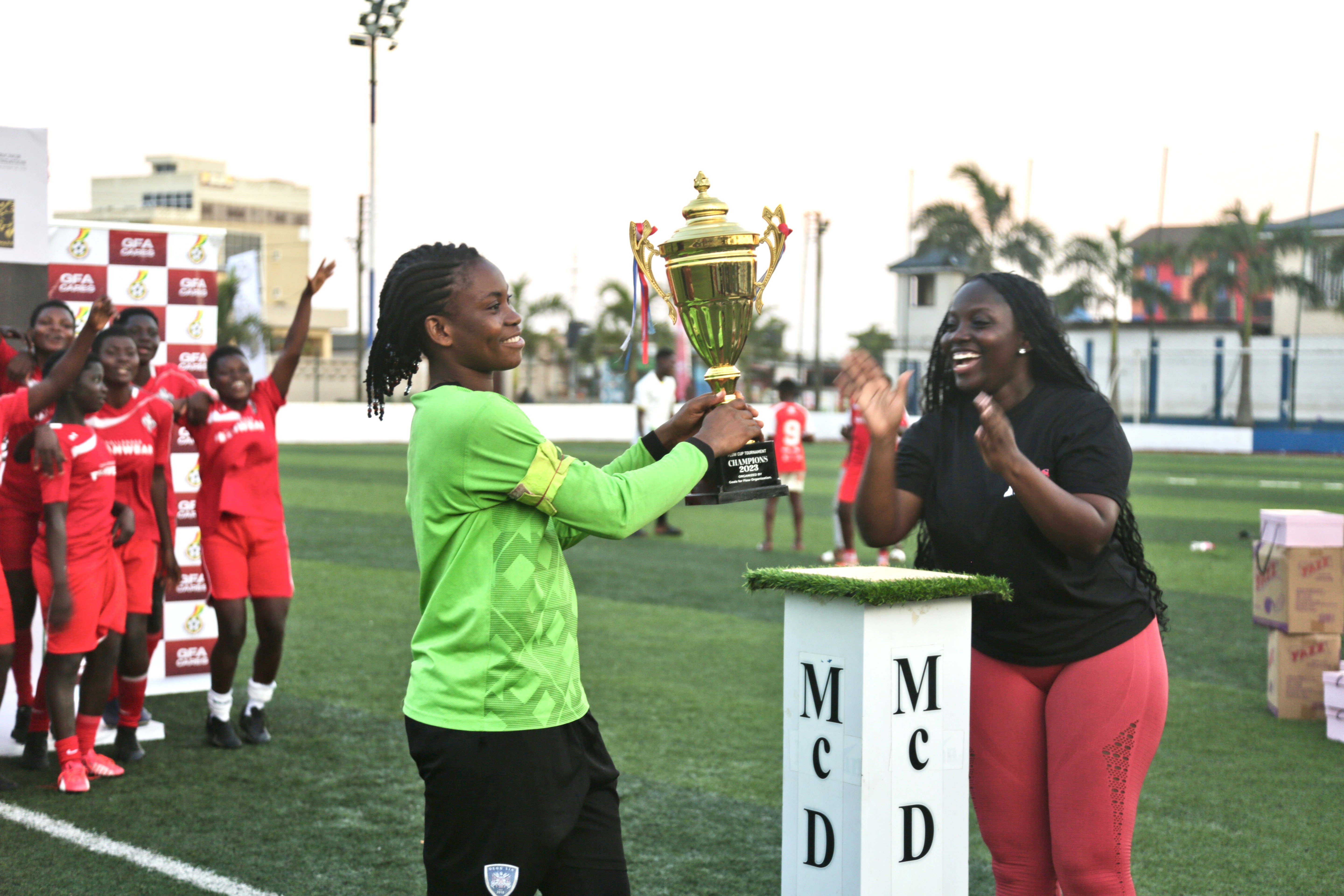 Valued Girls win Goals for Flow tournament trophy