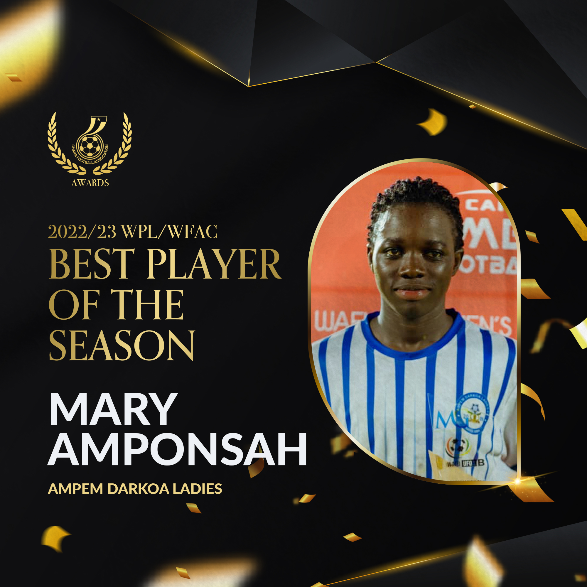 Mary Amponsah wins top awards at maiden GFA Awards