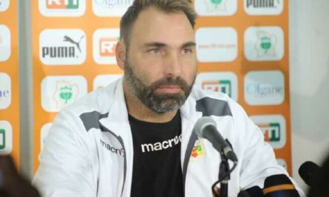 Central African Republic coach Raoul Savoy engages media Wednesday afternoon