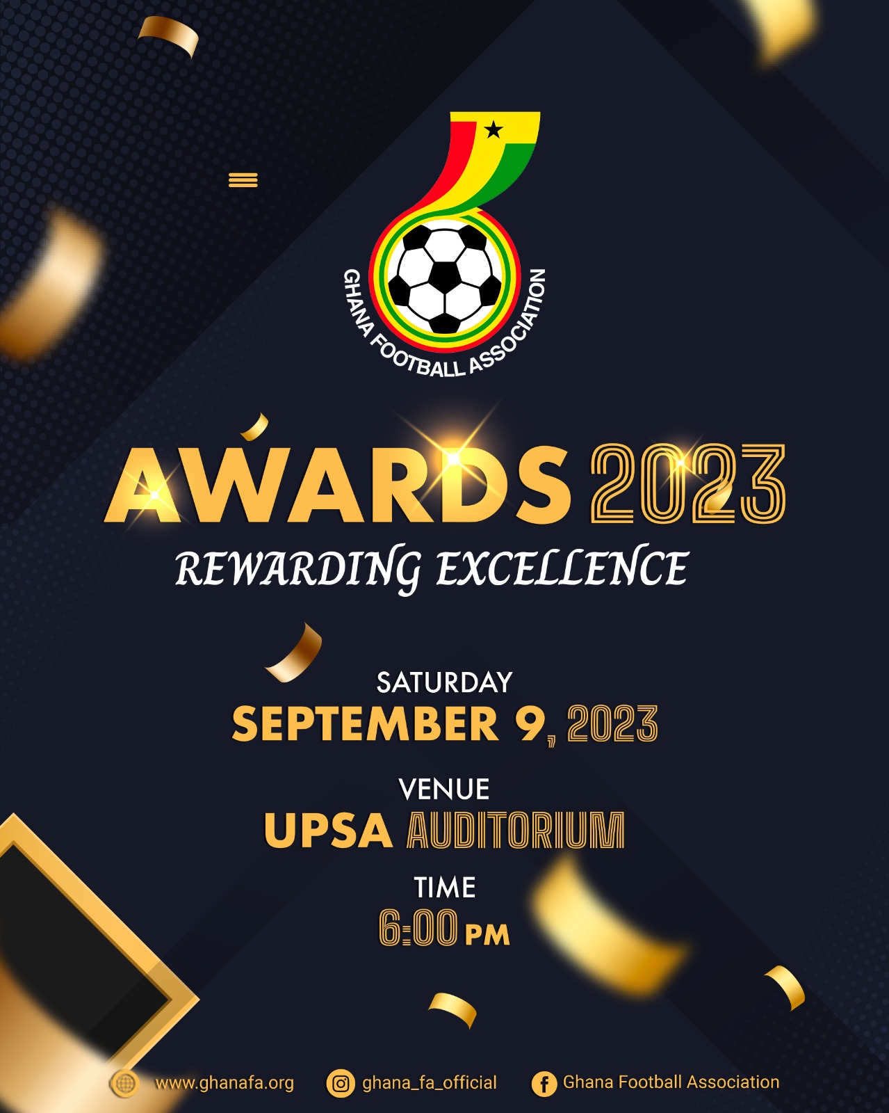 GFA end of season awards scheduled for Saturday September 9