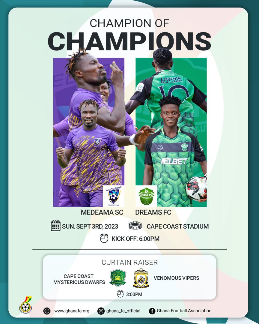 Medeama SC and Dreams FC face off in Champion of Champions on Sunday