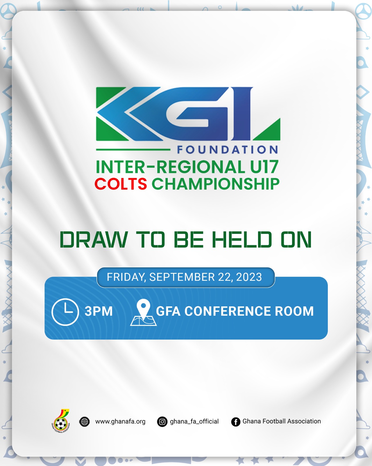Draw for KGL Foundation Inter-regional U-17 Colts championship set for Friday