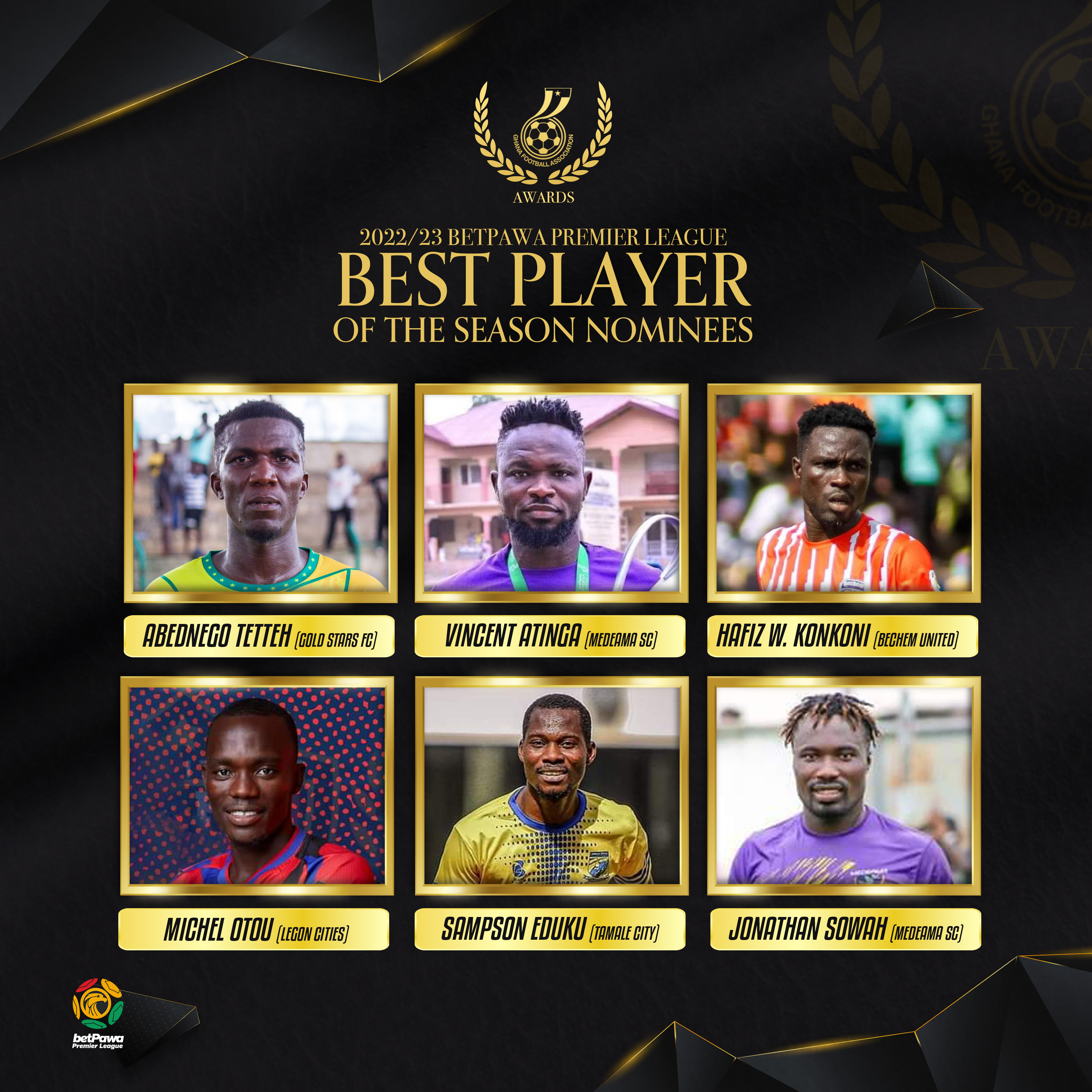 GFA Awards: Nominees for betPawa Premier League categories announced