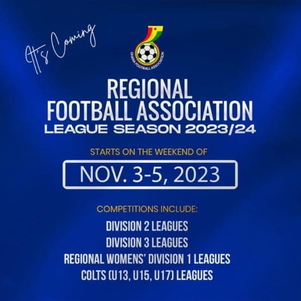 All Regional football Leagues kicks off in November