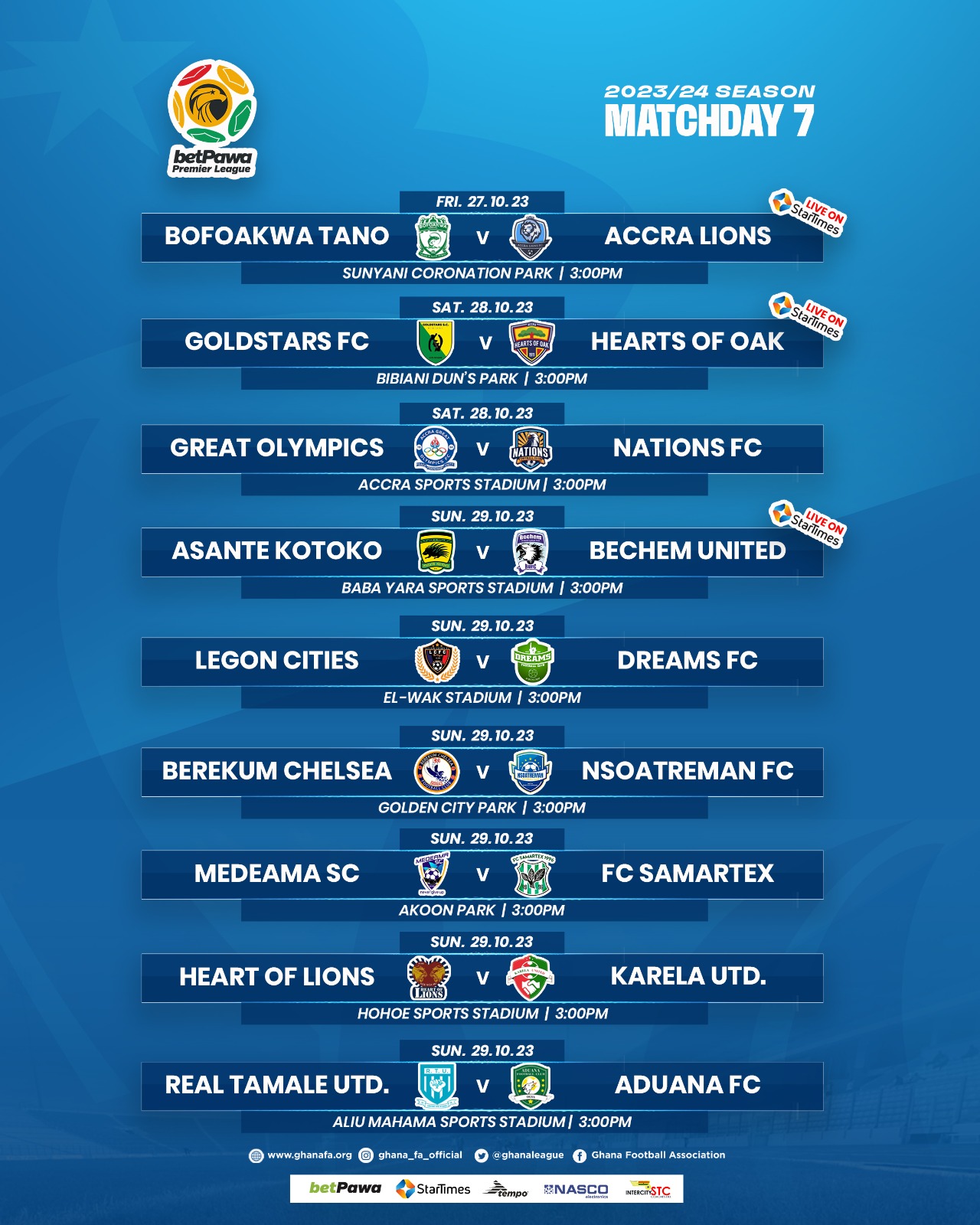 Schedule for Matchday seven of Premier League confirmed - Ghana ...