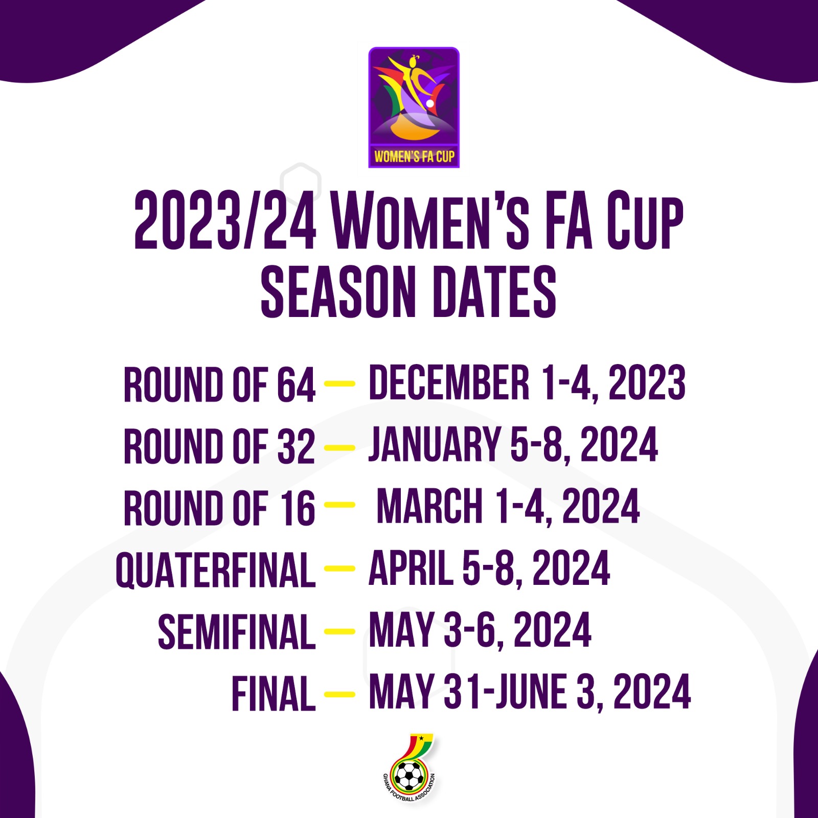 2023/24 Women's FA Cup Match dates announced