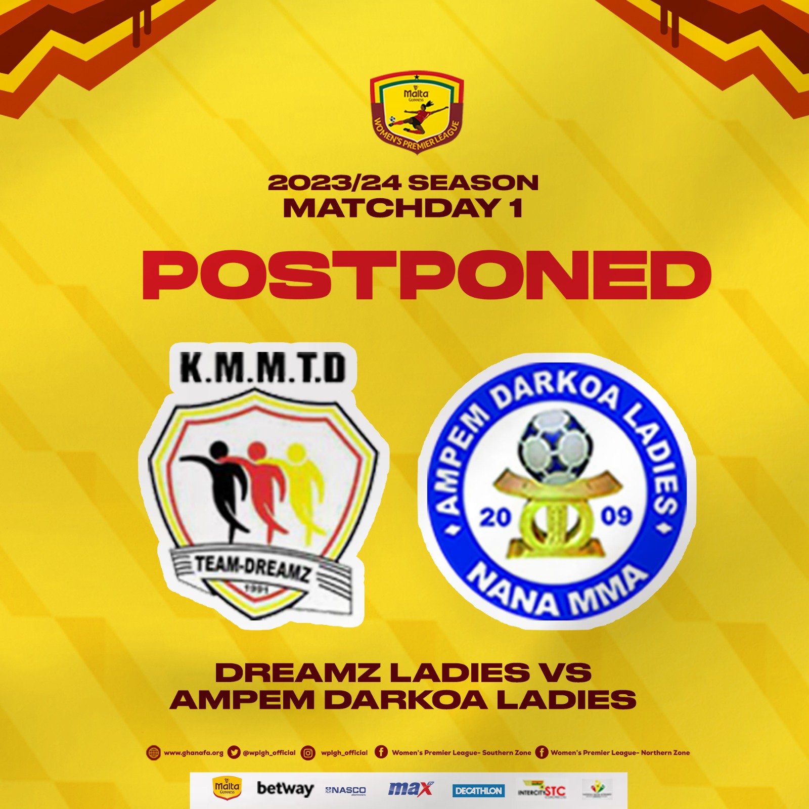 GFA postpones Ampem Darkoa's Malta Guinness Women’s Premier League matches