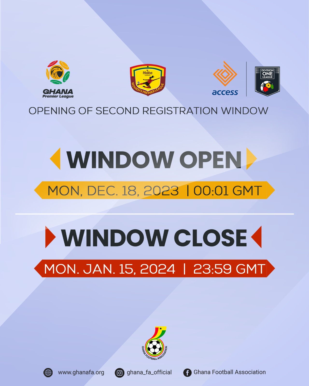 Second Registration window opens December 18