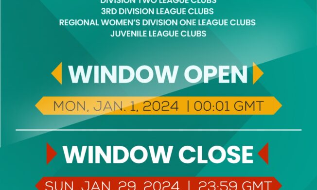 Second Registration window for Regional Football Leagues opens January 1