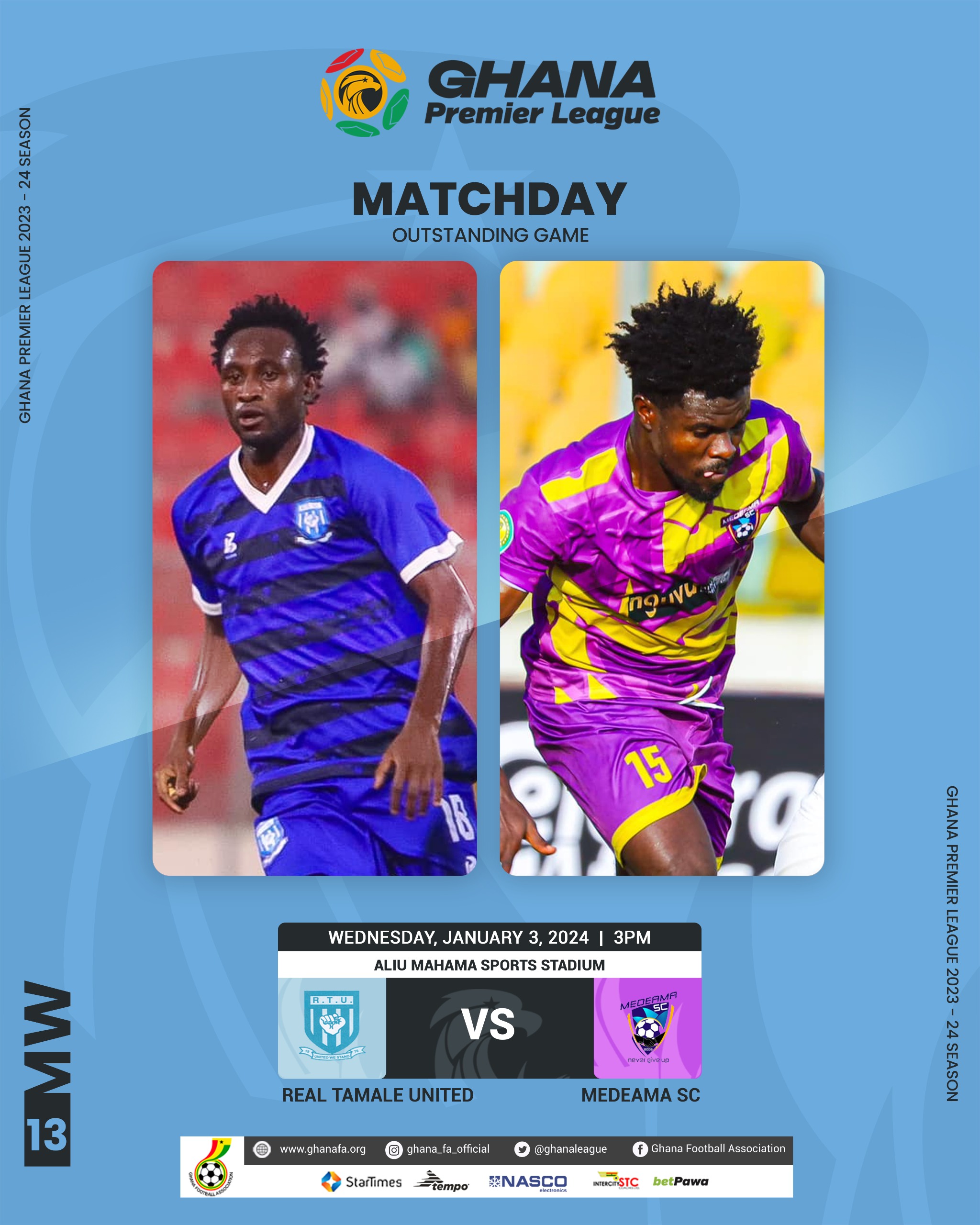 Medeama SC play Real Tamale United outstanding game on January 3