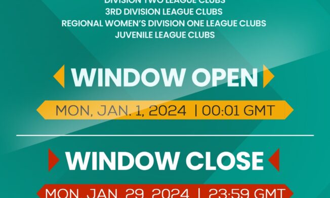 Registration window for Regional Football Leagues closes on January 29
