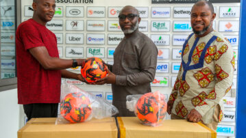 Ali Jarrah receives equipment support from GFA for goalkeepers’ academy