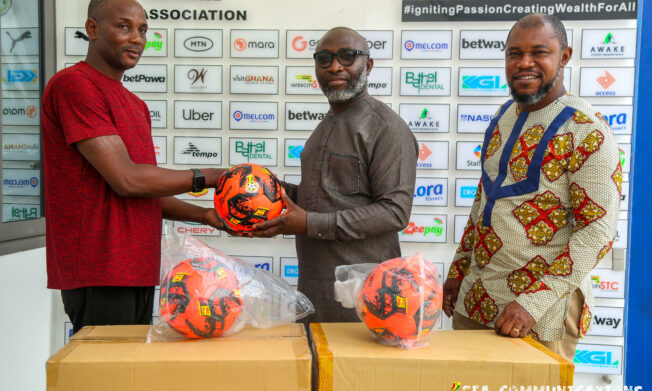 Ali Jarrah receives equipment support from GFA for goalkeepers’ academy