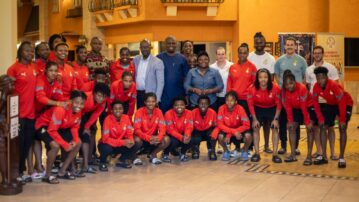 President Simeon-Okraku joins Sports Minister, Deputy to visit Black Queens
