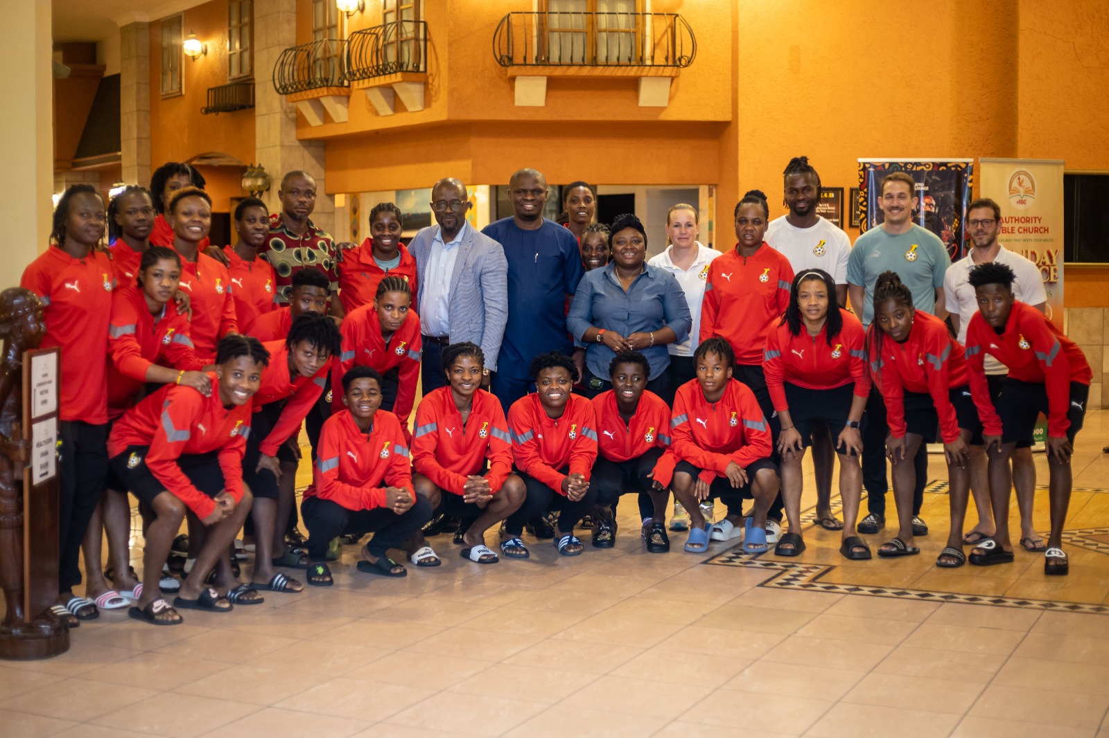 President Simeon-Okraku joins Sports Minister, Deputy to visit Black Queens