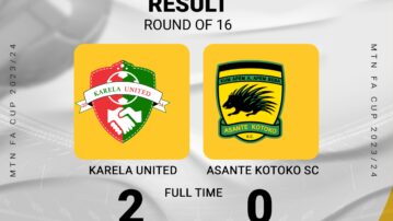 Asante Kotoko knocked out of MTN FA Cup by Karela United