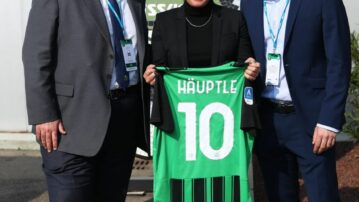 Black Queens’ Nora Häuptle warmly welcomed at Ricci Stadium, Italy on scouting mission