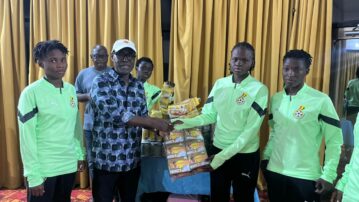 Bankroller of LadyStrikers donates to Black Princesses in Cape Coast