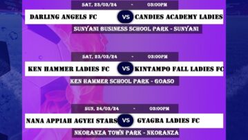 Fixtures for weekend’s Brong Ahafo Women’s Division One League