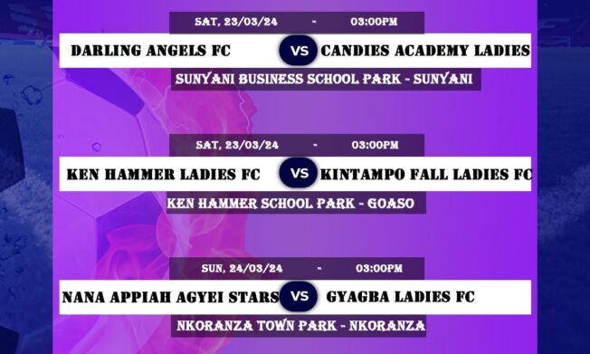 Fixtures for weekend’s Brong Ahafo Women’s Division One League