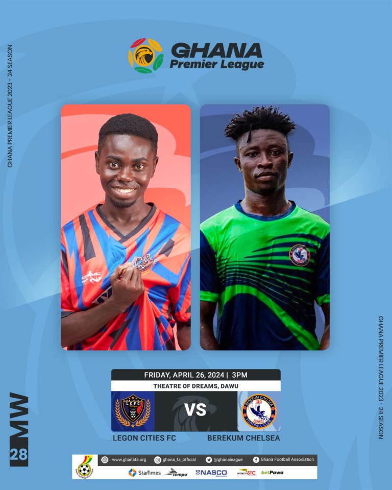 Legon Cities aim to maintain perfect record in Dawu against Berekum Chelsea on Friday