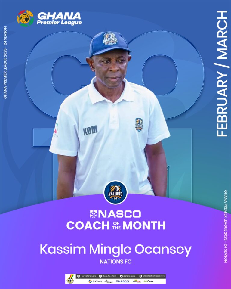 Kassim Mingle wins NASCO Coach of the Month for February/March 2024