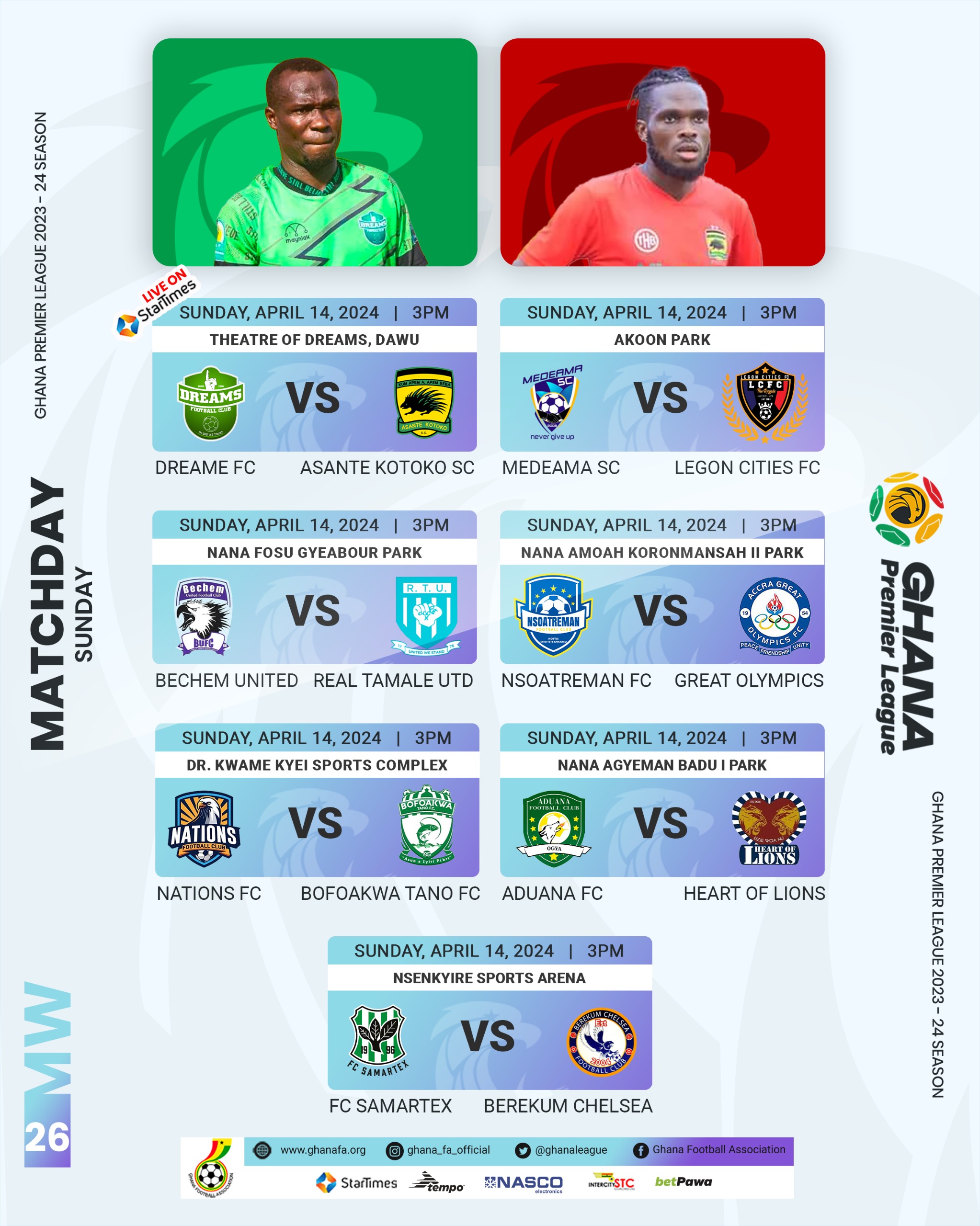 Match-by-Match Preview for Day-26 of Ghana Premier League