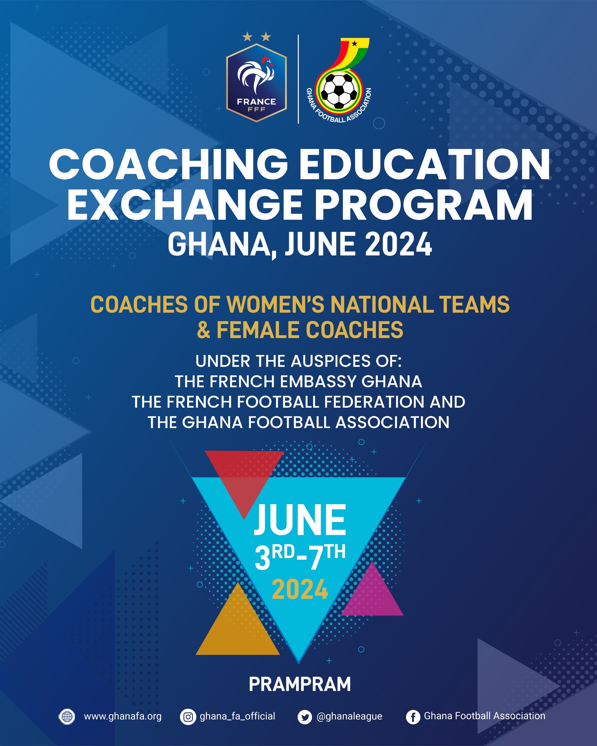 GFA-French Football Federation Coaches Education exchange program to train Women’s football coaches from June 3-7,2024