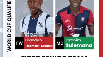 Ibrahim Sulemana and Brandon Thomas-Asante handed debut Ghana call-ups