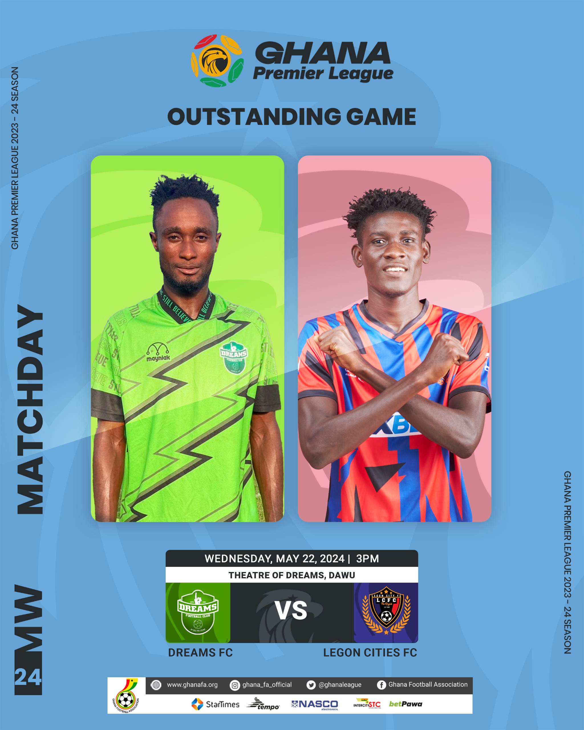 Dreams FC take on Legon Cities in an outstanding Premier League match on Wednesday